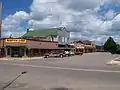 Mercer's central district.  The tourist store Wampum Shop is on the left, with the Historical Society in the background