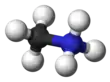 Ball-and-stick model of the methylammonium cation