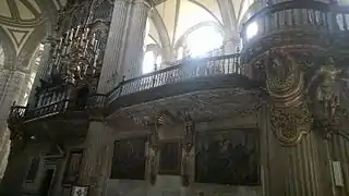 View of the side wall of the choir