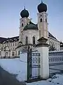 View of the abbey church from Metten marketplace