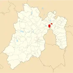 Location of Tultitlán in the State of Mexico