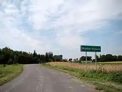 Road sign in Miętkie-Kolonia