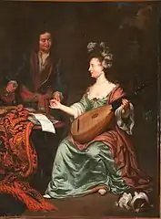 Michiel van Musscher, A Lute Lesson Interrupted.