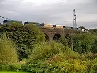 The line crossing the viaduct at Chapel Milton