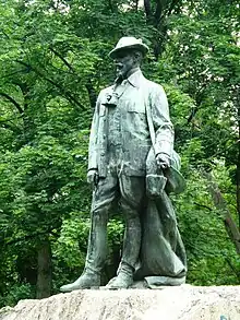 Statue in memory of Crown Prince Rudolf in the City Park of Budapest.