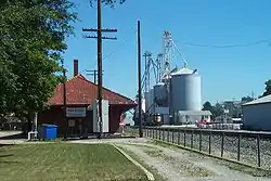 Milford Village Hall and grain elevator