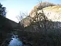 Mill Creek at Mechanicsburg Gap viewed from the Core Road (County Route 50/53) bridge near Romney