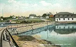 Mill Creek and Town Hall in 1907