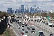 Looking north towards downtown Minneapolis from the 50th Street bridge.