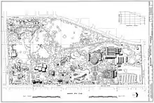 Site plan, as of 1974–1977