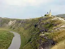 Old building, high above a river