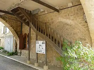 Wooden staircase in Molières, France