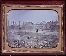 Molson family brewery after the fire of 1858