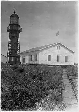 End of the rail track at the lighthouse, 1913