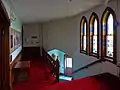 Stairs from the corner tower entrance to the narthex