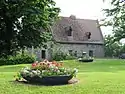 The old castle's gardens and the Romanesque St. Calixte's Chapel