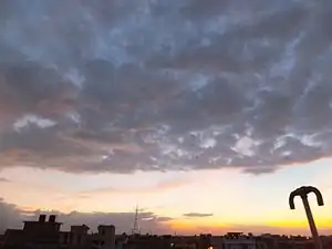 Monsoon clouds over Priyadarshi Nagar (near Bhootnath Road), a part of Kankarbagh- residential area in Patna, Bihar, India.