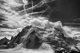 Mont Blanc du Tacul seen from the Aiguille du Midi