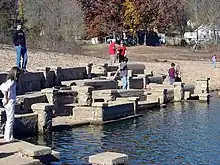 The partially submerged Monte Ne Amphitheater in Monte Ne, Arkansas