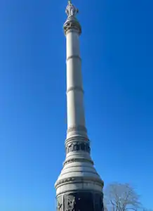 Monument dedicated to the Battle of Monmouth, located on the premises for the Monmouth County Courthouse, 2021