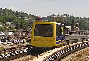 Morgantown PRT vehicle near Beechurst Avenue