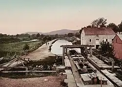 Morris Canal at Waterloo Village in an early postcard