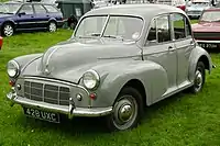 1951 Morris Minor MM Four-Door Saloon. Raised headlights were introduced with this bodystyle.