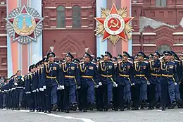 Air Force officers during the 2019 Moscow Victory Day Parade with the new ceremonial tunic design