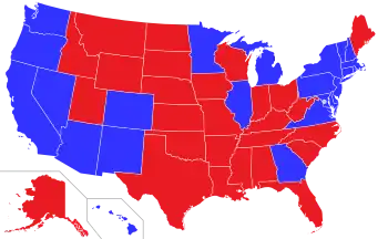 Map of the last Senate election in each state