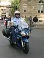 A National Gendarmerie gendarme on a Yamaha FJR1300 in Paris