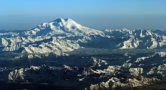 Mount Elbrus viewed from the south in Kabardino-Balkaria