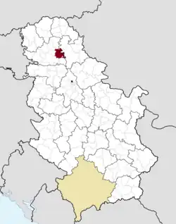 Location of the municipality of Žabalj within Serbia