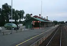 Northbound view in July 2008. The original station building has since been demolished due to a fire in 2014.