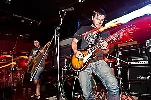 My America performing at The Acheron in Brooklyn on August 5th, 2013. Left to Right: Brian Miller, Andrew Rapp, and Matthew Turner.