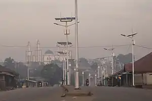 N'Zérékoré city with the Grand Mosque