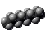 Space-filling model of octane