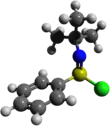 Ball-and-stick model of N-tert-butylbenzenesulfinimidoyl chloride