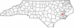 Location of Alliance, North Carolina