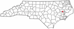 Location of Bath, North Carolina