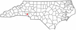 Location within the U.S. state of North Carolina