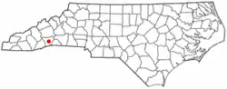 Location of Hendersonville, North Carolina