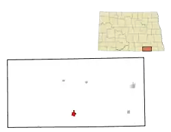 Location of Ellendale, North Dakota