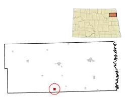 Location of Fordville, North Dakota