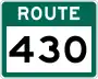 Route 430 marker