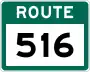 Route 516 marker