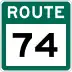 Route 74 marker