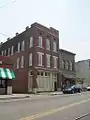 Redeveloped shops along North Main St.