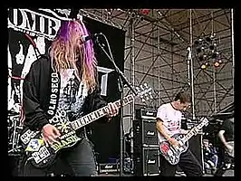 Max Cavalera (left) and Alex Newport at the Dynamo Open Air in June 1995