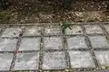 Guests at the LBJ Ranch were sometimes invited to place their names in cement for posterity; here one can see the names of Orville Freeman, Curtis LeMay, and singer Eddy Arnold.