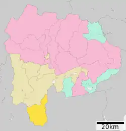 Location of Nanbu in Yamanashi Prefecture